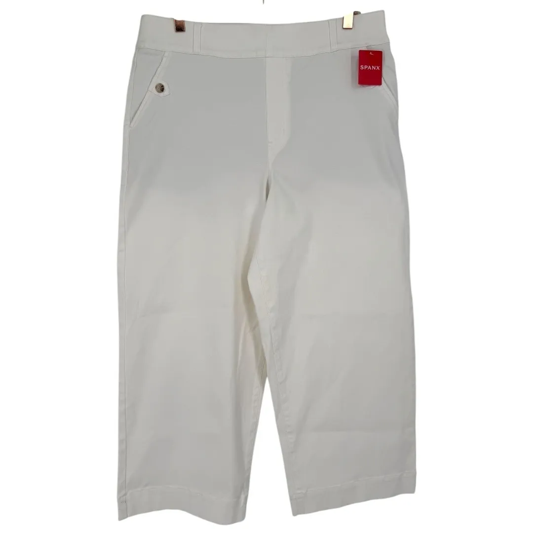 NWT SPANX Stretch‎ Twill Cropped Wide Leg Pants White Size 2X Pull On Slimming - Image 5