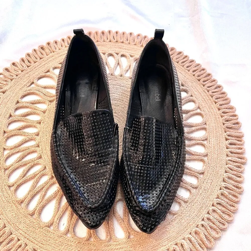 Jeffrey Campbell Barnett Black Loafers Patent Pointed Toe Size 7.5 - Image 2