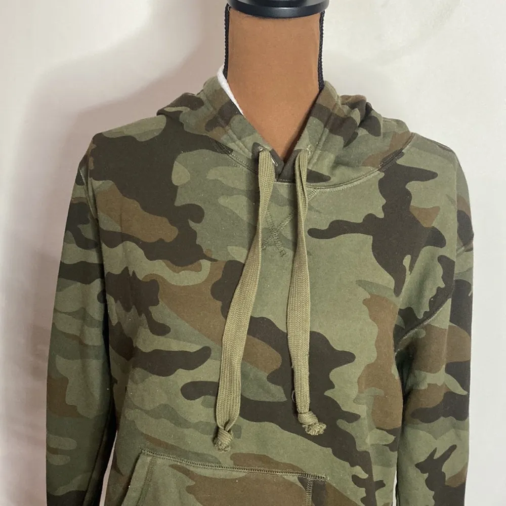 J Crew Supercozy vintage fleece hoodie sweatshirt in camo size M - Image 6