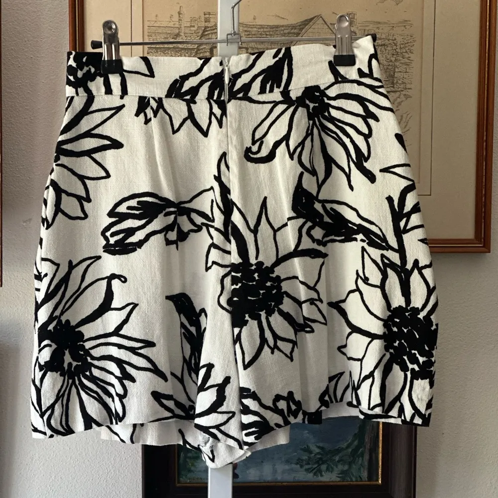 ASOS Black and White Floral High Waist Shorts - Image 2