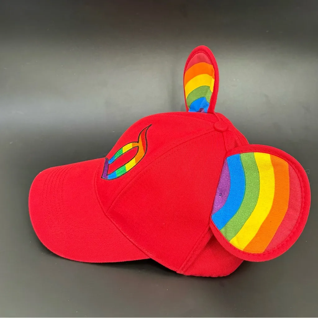 DISNEY Parks Pride Collection Disneyland Mickey Mouse Ears Red Baseball Cap - Image 5