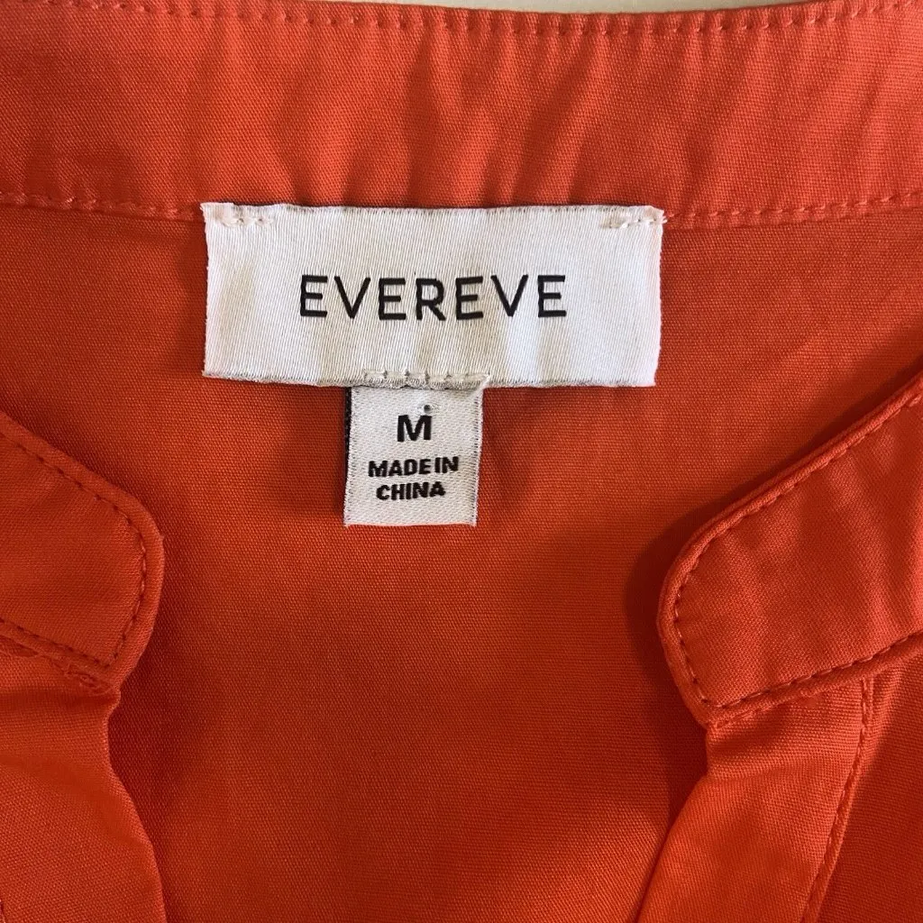 EVEREVE Women’s Orange‎ Sleeveless Sadie Twist Poplin Top Size M Preppy Classic - Image 9
