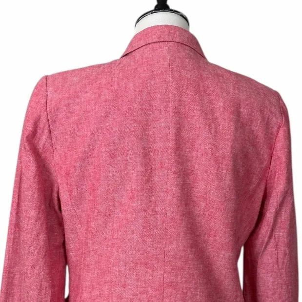 J.Crew Schoolboy Blazer Tailored Linen Blend Pink Rose Heather Women’s Size 12 - Image 9