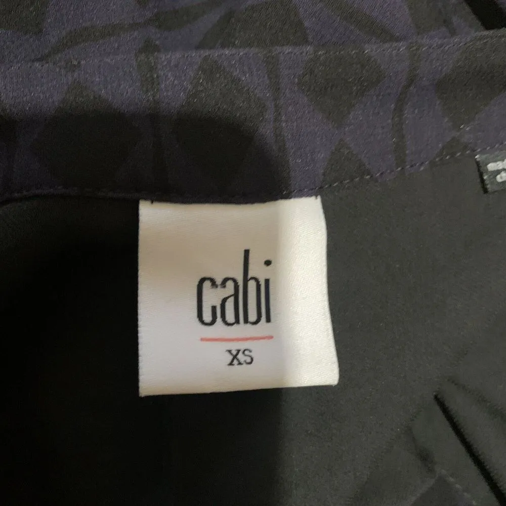 CAbi Style #3102 Tunic Dress Harlequin Size XS Black Purple Diamond Pattern - Image 5