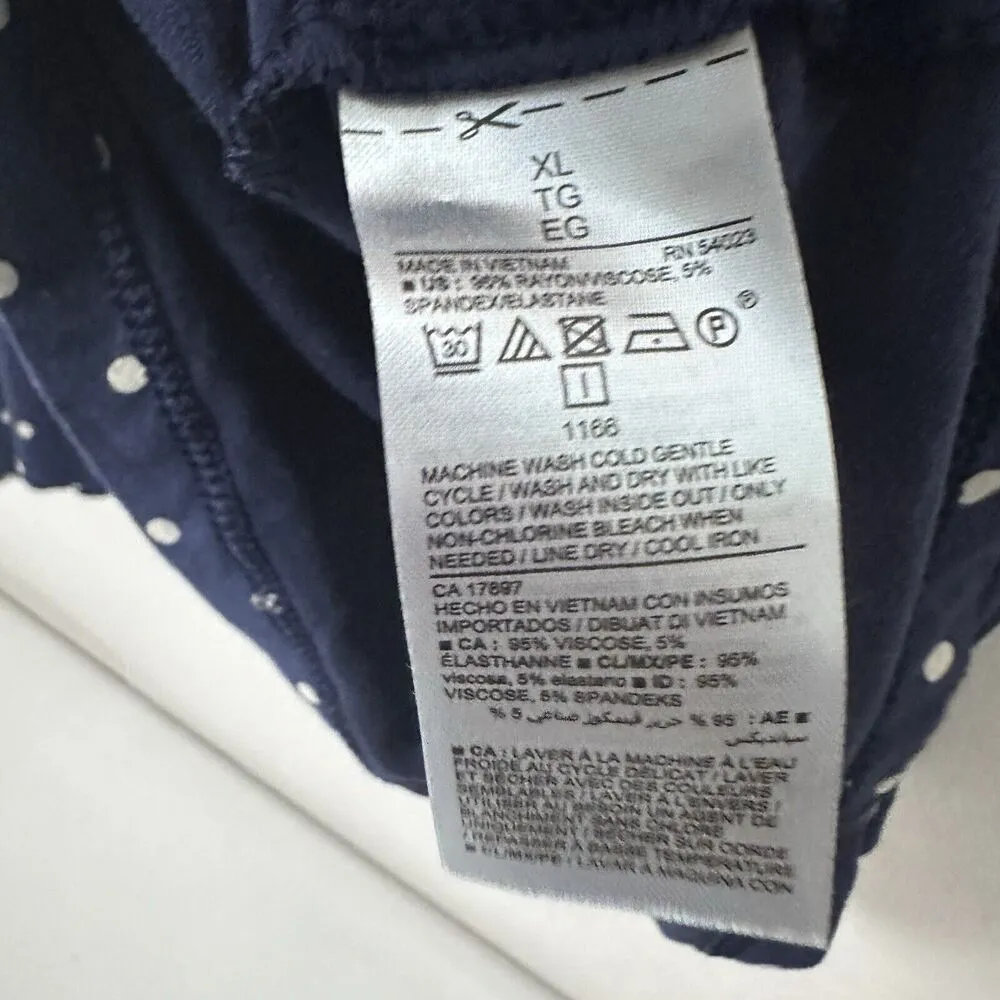 Old Navy Dress Swing Sleeveless Dot Jersey Knit Navy Casual Comfort Beac… - Image 4