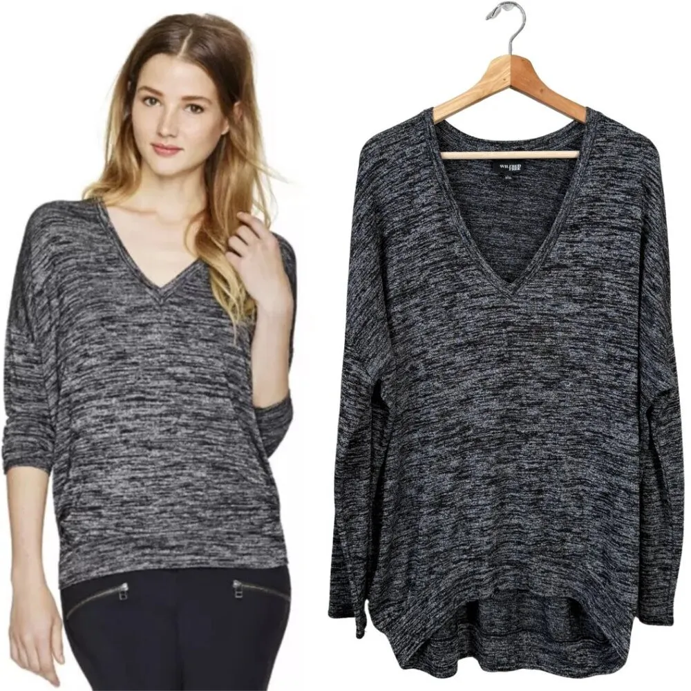 Aritzia Wilfred Free Devinette V-Neck Sweater Pullover Women's Large Gray Cozy - Image 2