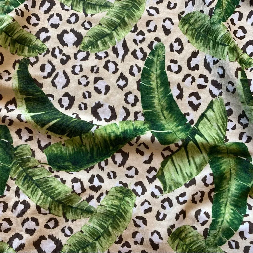 Leopard Swimsuit Mesh Tropical Animal Print Medium Green Black Issa De Mar Multiple - Image 4