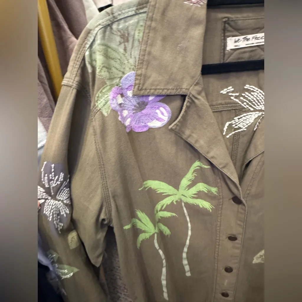 NWOT Free People Blooms And Palms Top - green combo - Small - embroidery* RARE * - Image 8