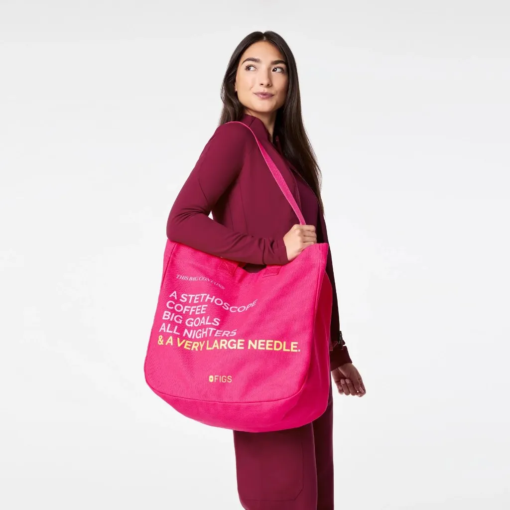 FIGS  A Very Large Needle Tote in Shocking Pink - Image 4