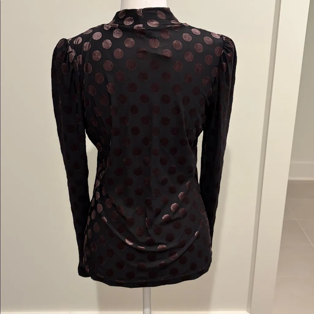 New with Tags Anthropologie Current Air Burnout Velvet Top Sz L - Image 4