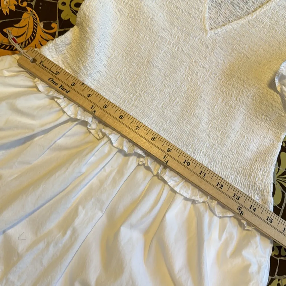 ELAN COTTON SMOCKED TOP DRESS Sz: M - Image 6