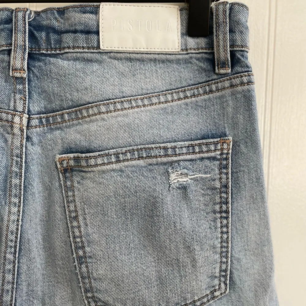 PISTOLA Charlie High Rise Ankle Straight Jean Distressed in Blue Cult Size 26 - Image 14