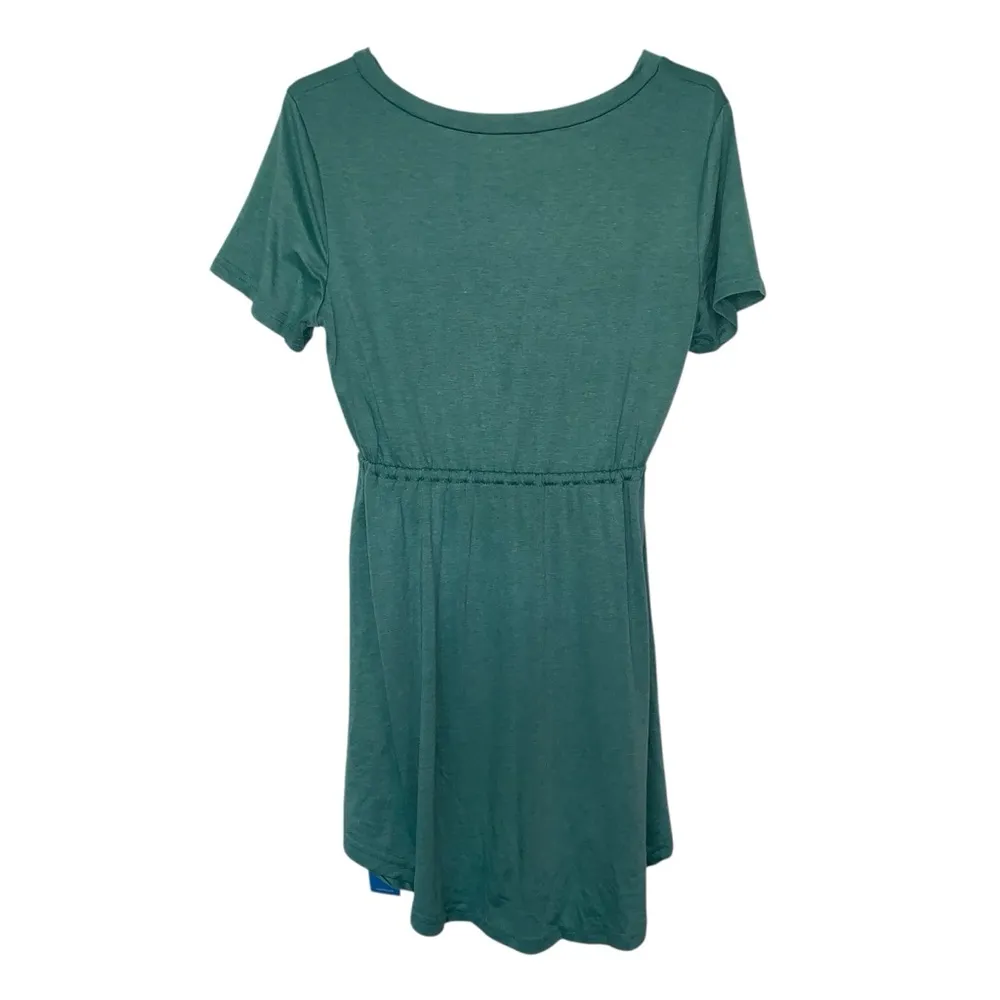 CUPSHE Women Summer Dresses Drawstring Button Front Short Sleeve V Neck Mini Sm - Image 4