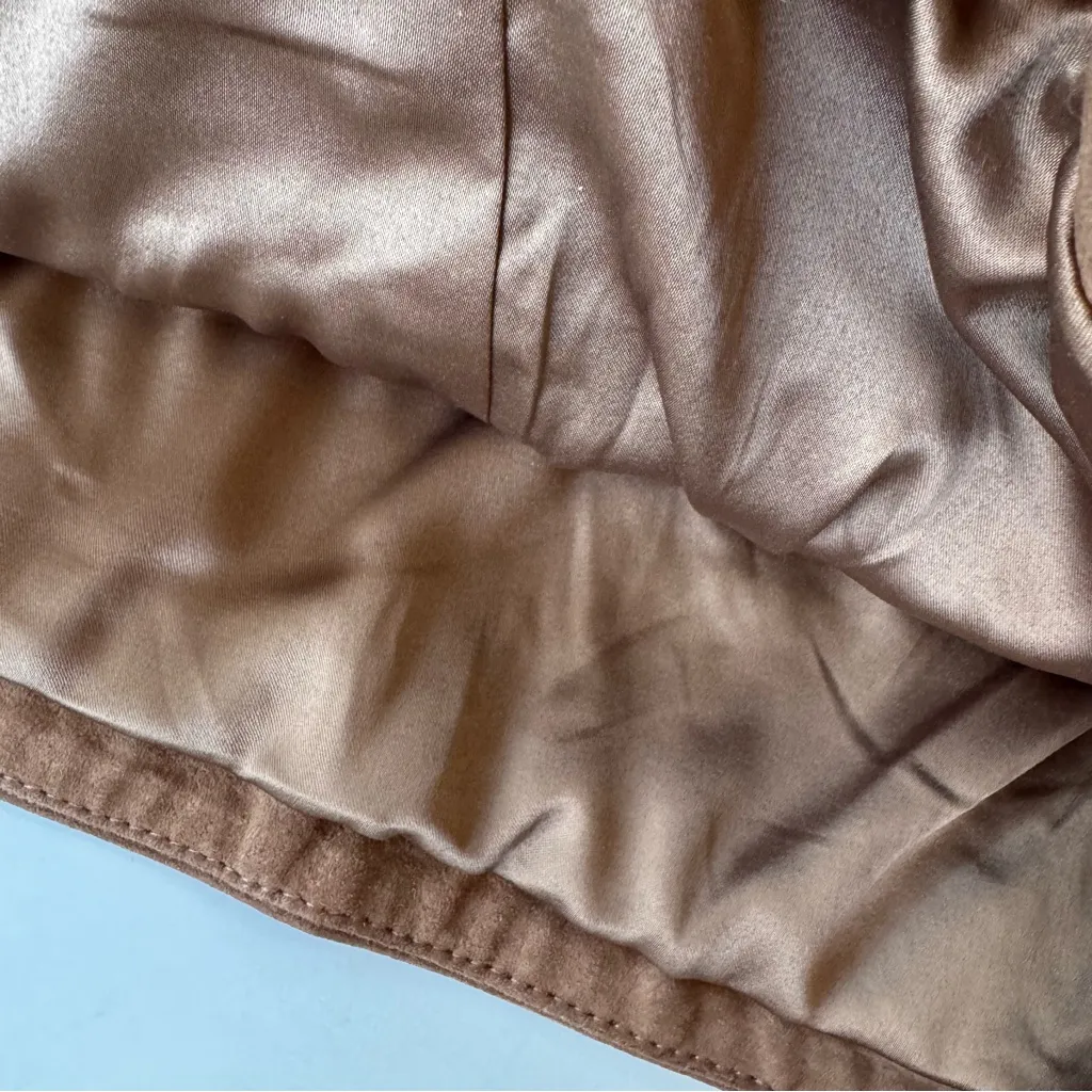 NWT BlankNYC Suede Leather Cognac Brown Mini Skirt Size 25 - Image 8