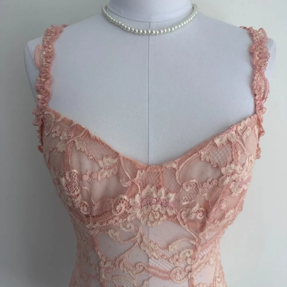 La Perla Bodysuit XS Lace Vintage Bustier Coquette Romantic Boudoir Italy Pin Up - Image 6
