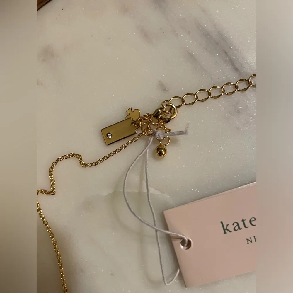 Kate Spade - Pansy Flower Disco Mother of Pearl Necklace W/ Jewel - NWT - Pouch - Image 11