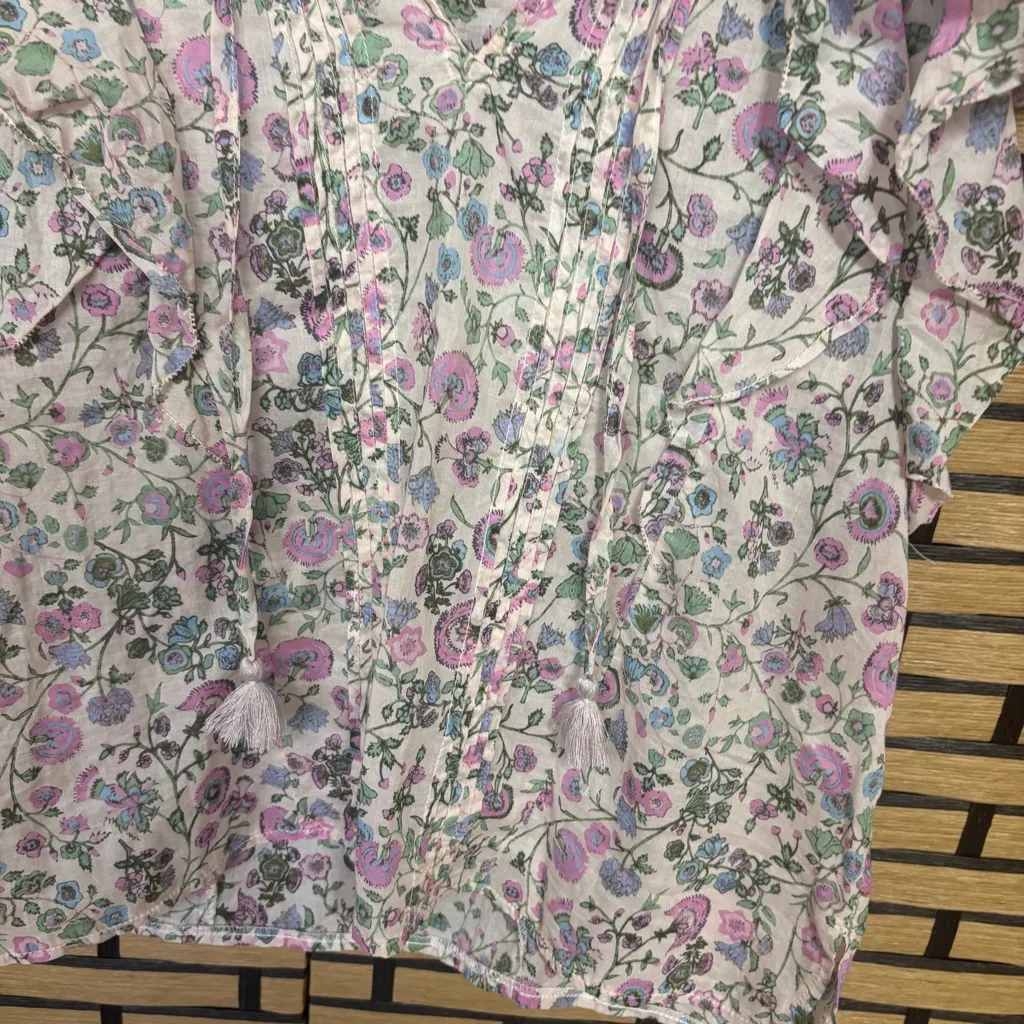 Talaluh Purple Floral Blouse Size Medium - Image 4