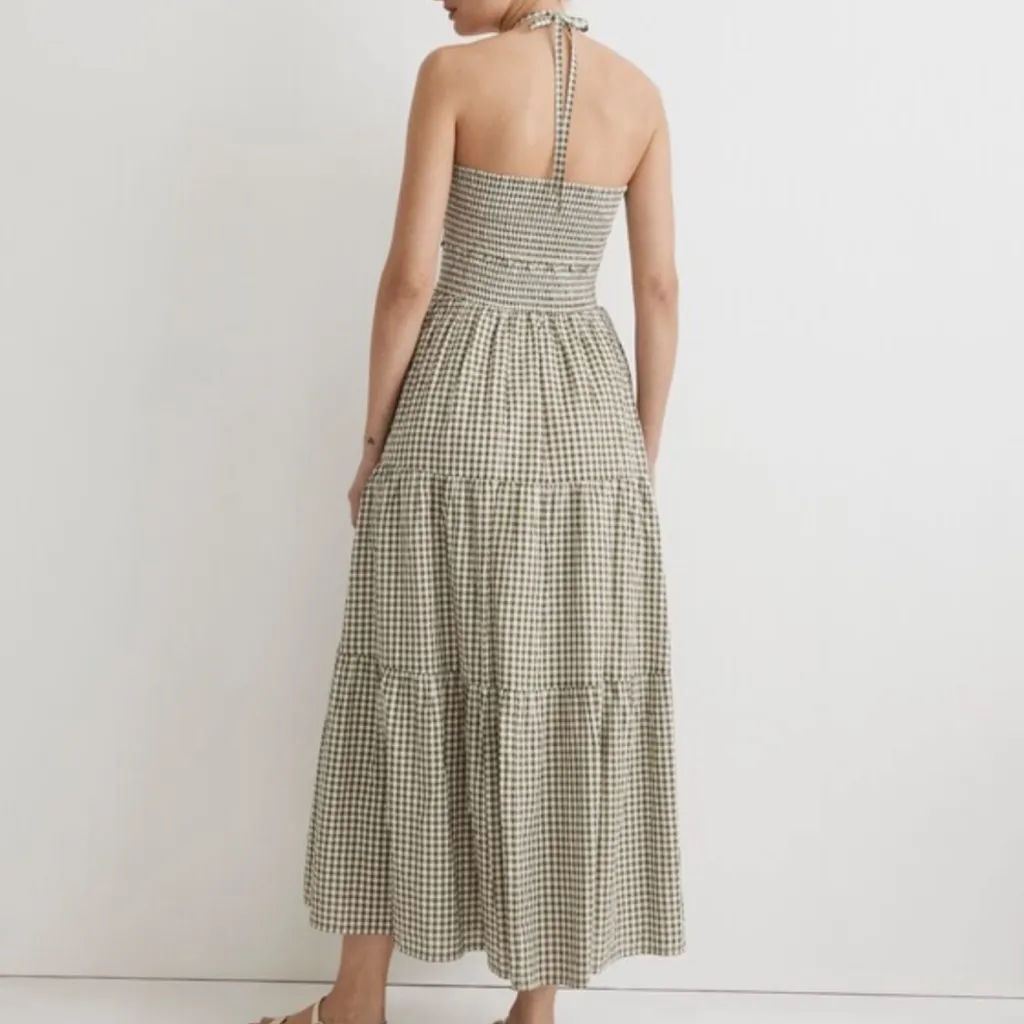 Madewell Modular gingham tiered removeable midi dress - Image 2