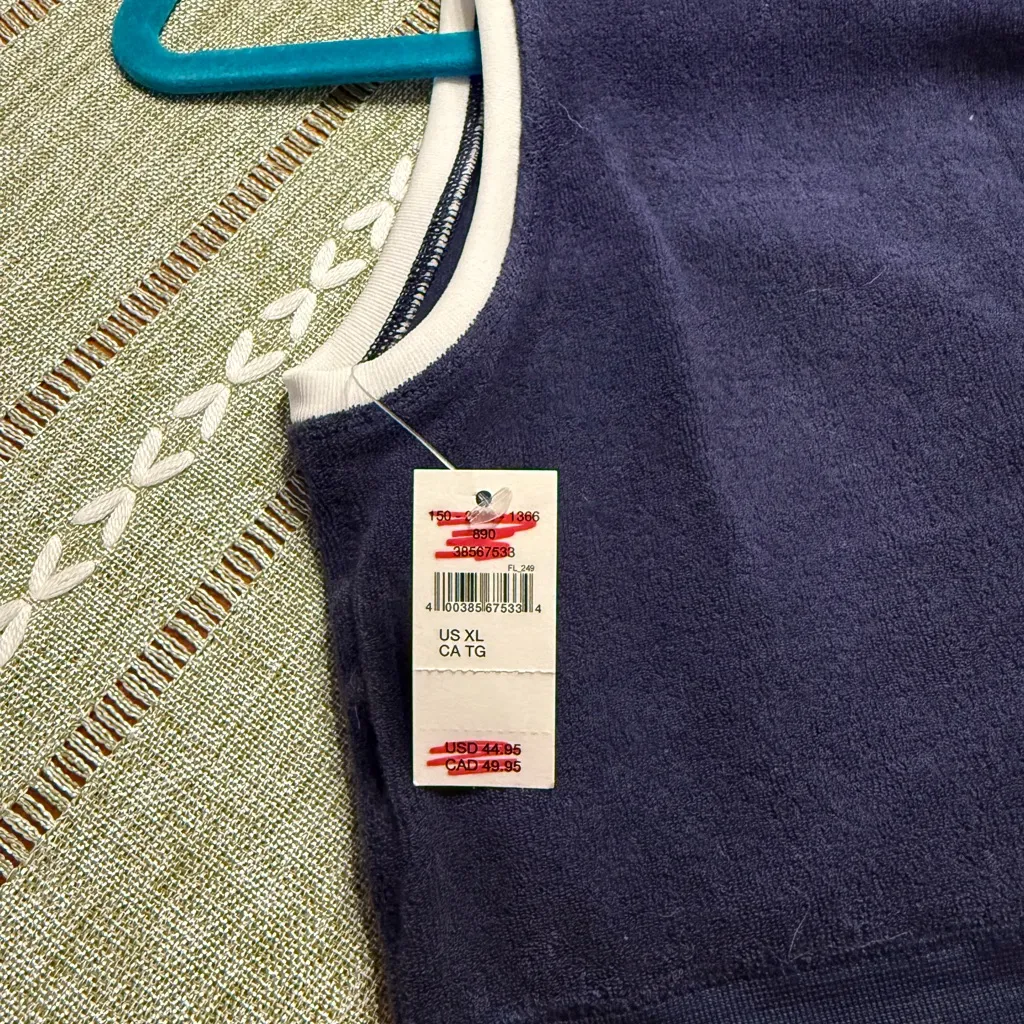 Offline by Aerie Purple Terry Cloth Crop Top with White Trim - Size XL - Image 4