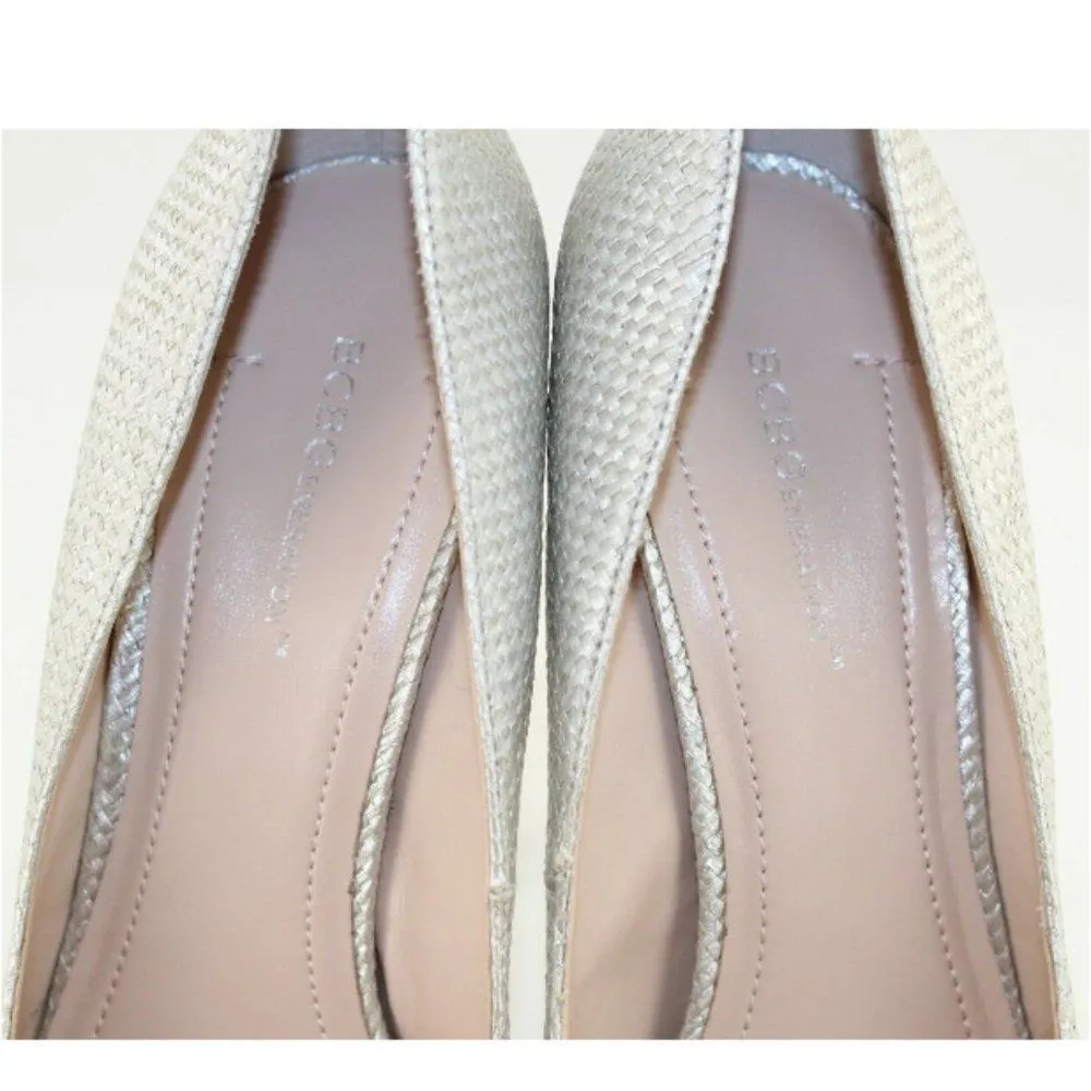 BCBG Parade Silver Woven Fabric 5'' Classic Pumps - Image 8