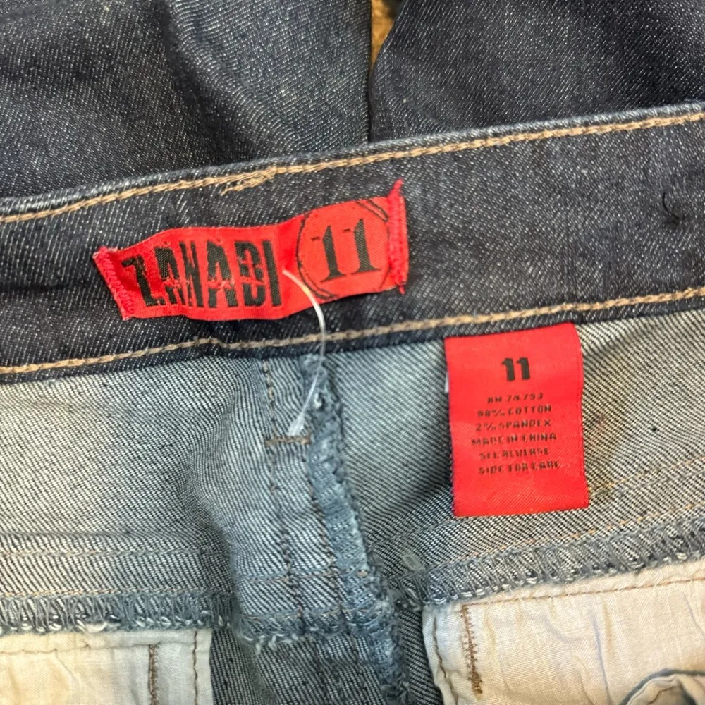 Y2K Zanadi Dark Wash Flare Boot Jeans Sz 11 Faded Patch Pockets - Image 15