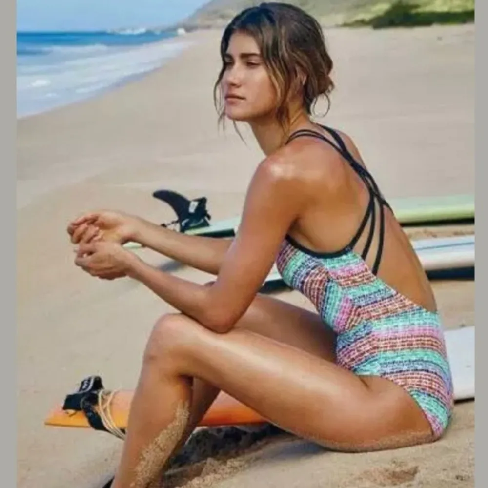 Athleta Moxi Lattice Back One Piece Swimsuit Medium - Image 3