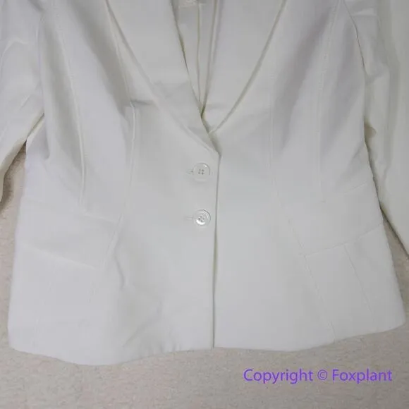 New! White House Black Market‎ WHBM Signature Blazer in Ecru, size 16 - Image 8