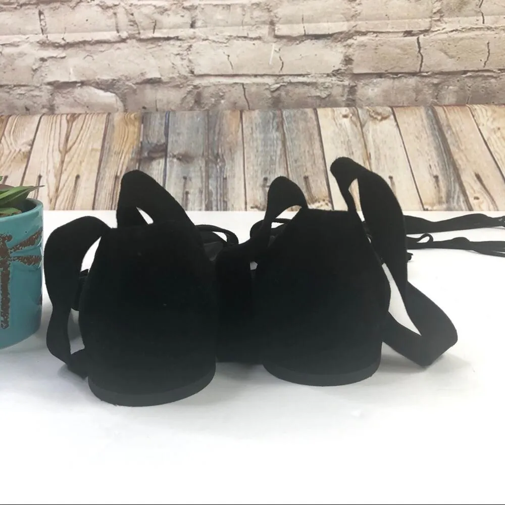 Stuart Weitzman Black 'Corbata' Ankle Wrap Sandals - Image 4