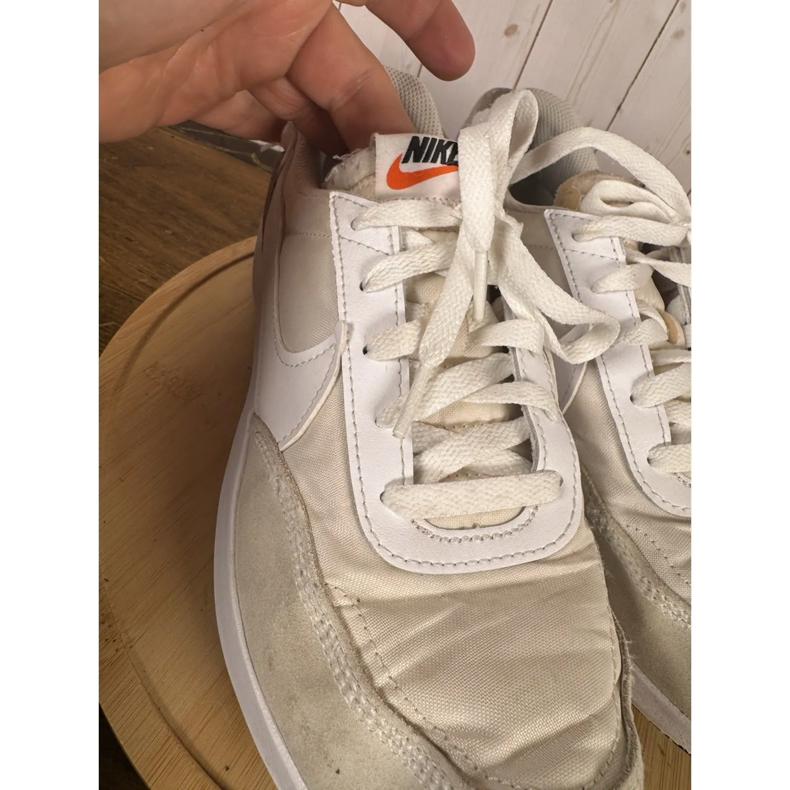 Nike Size 8 Waffle Debut Running Shoes Womens White Swoosh Casual Sneakers Gym - Image 8