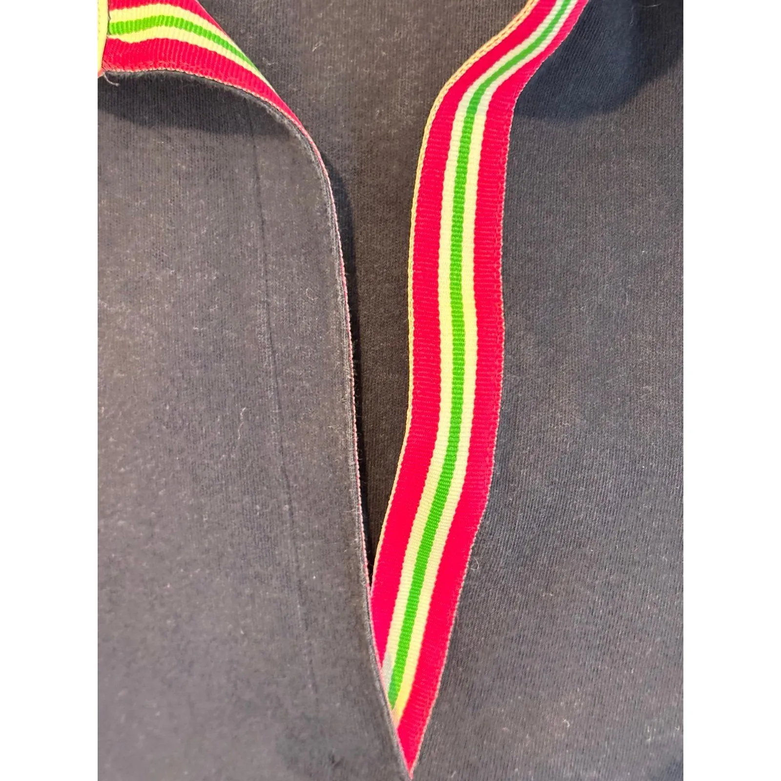 Ralph Lauren Preppy Navy Blue White Collar Ribbon Detail 3/4 Sleeves Polo Top XL - Image 4