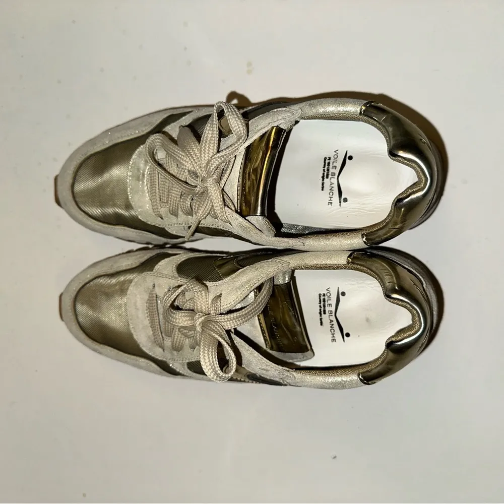 Voile Blanche JULIA LEATHER SUMMER FASHION SNEAKER in GOLD COLOR Size EU 40 - Image 7