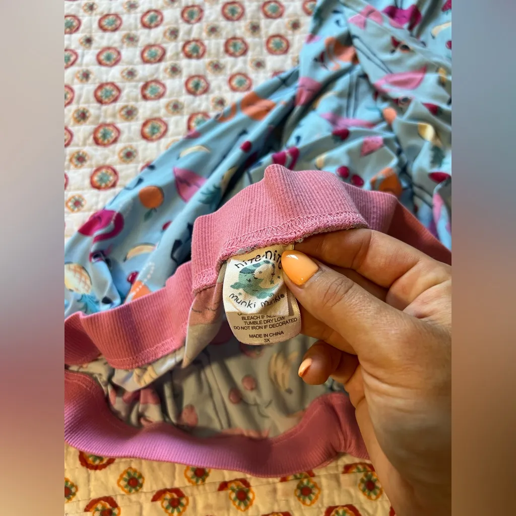 EUC Munki Munki Fruit & Flamingos Pajama Pants Bottoms Size 3XL - Image 4