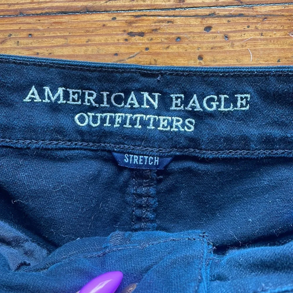 American Eagle Outfitters Hi-Rise Festival Black Cut-Off Denim Shorts Size 6 - Image 2