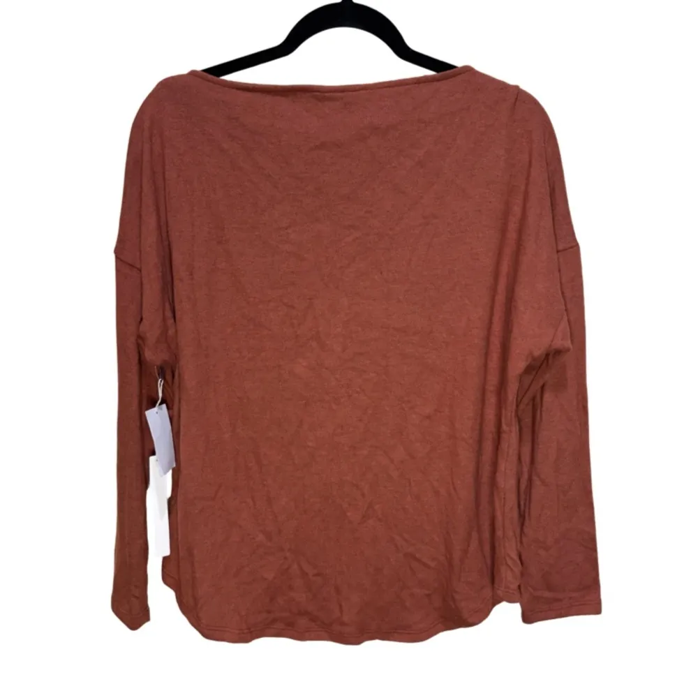 Caslon Boat Neck Long Sleeve Top - Rust Sequoia Heather Size L - Image 7