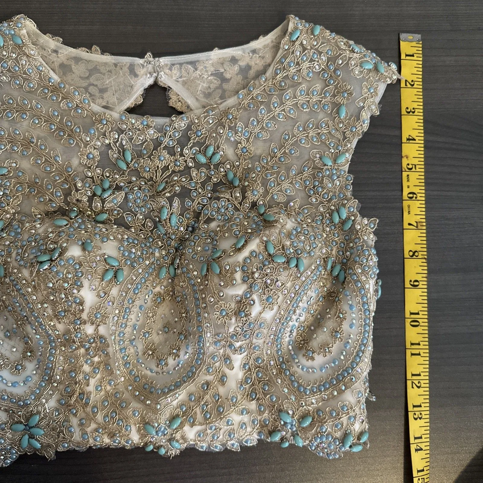 Camille La Vie Size 0 Two Piece Formal Wedding Hoco‎ Ball Prom Social Champagne - Image 5