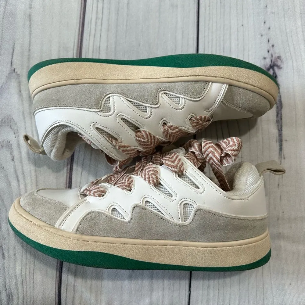 Steve Madden Roaring Platform White/Green Double-Laced Fashion Sneakers size 10 - Image 6