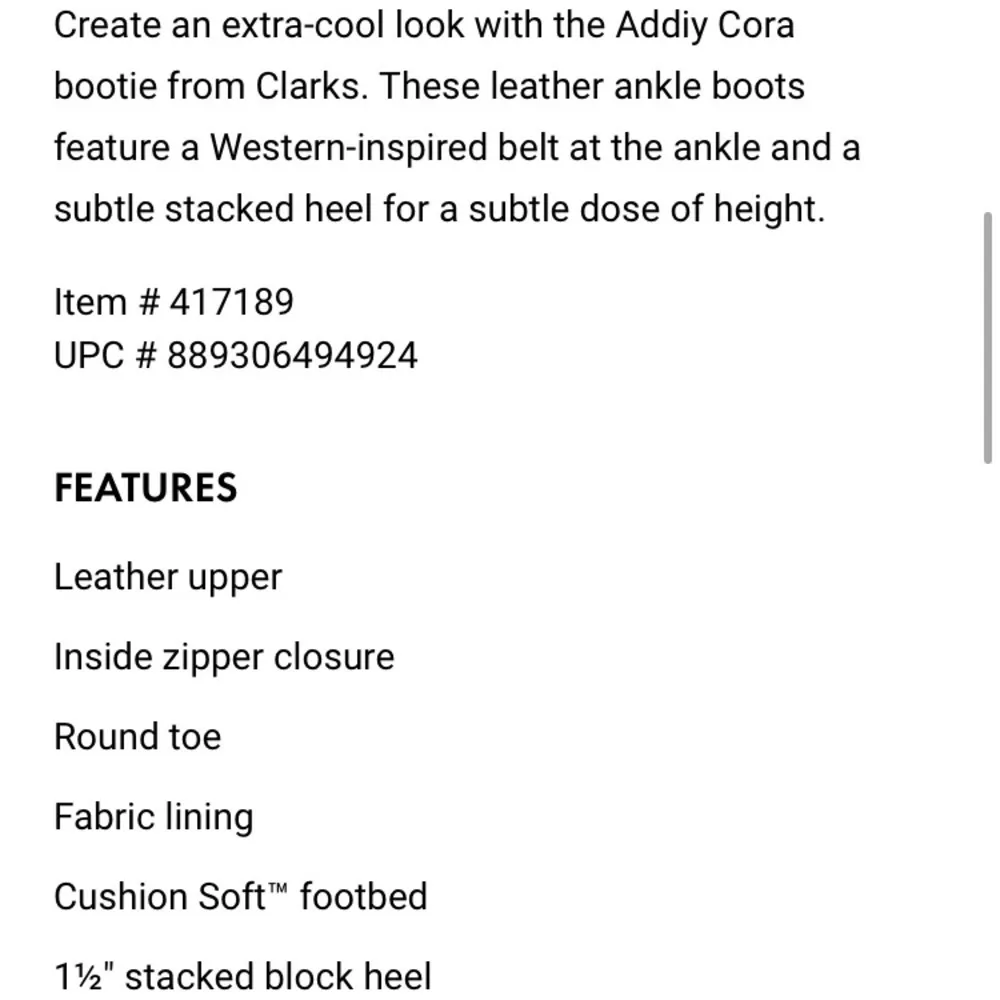 Clarks Addiy Cora ankle booties leather size‎ 7 - Image 2