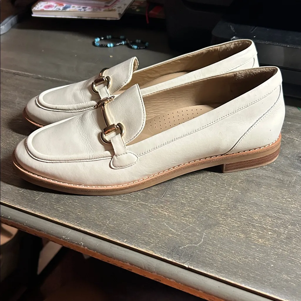 ANTONIO MELANI Raegan Horse Bit Loafers in Sweet Cream Leather Womens 10 - Image 3