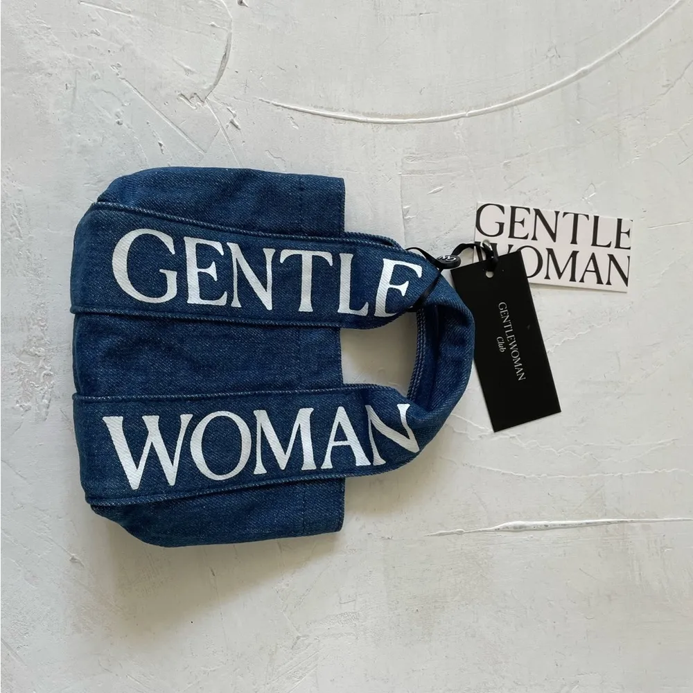GENTLEWOMAN LOGO STRAP MICRO TOTE Navy Blue Denim Crossbody BAG - Image 6