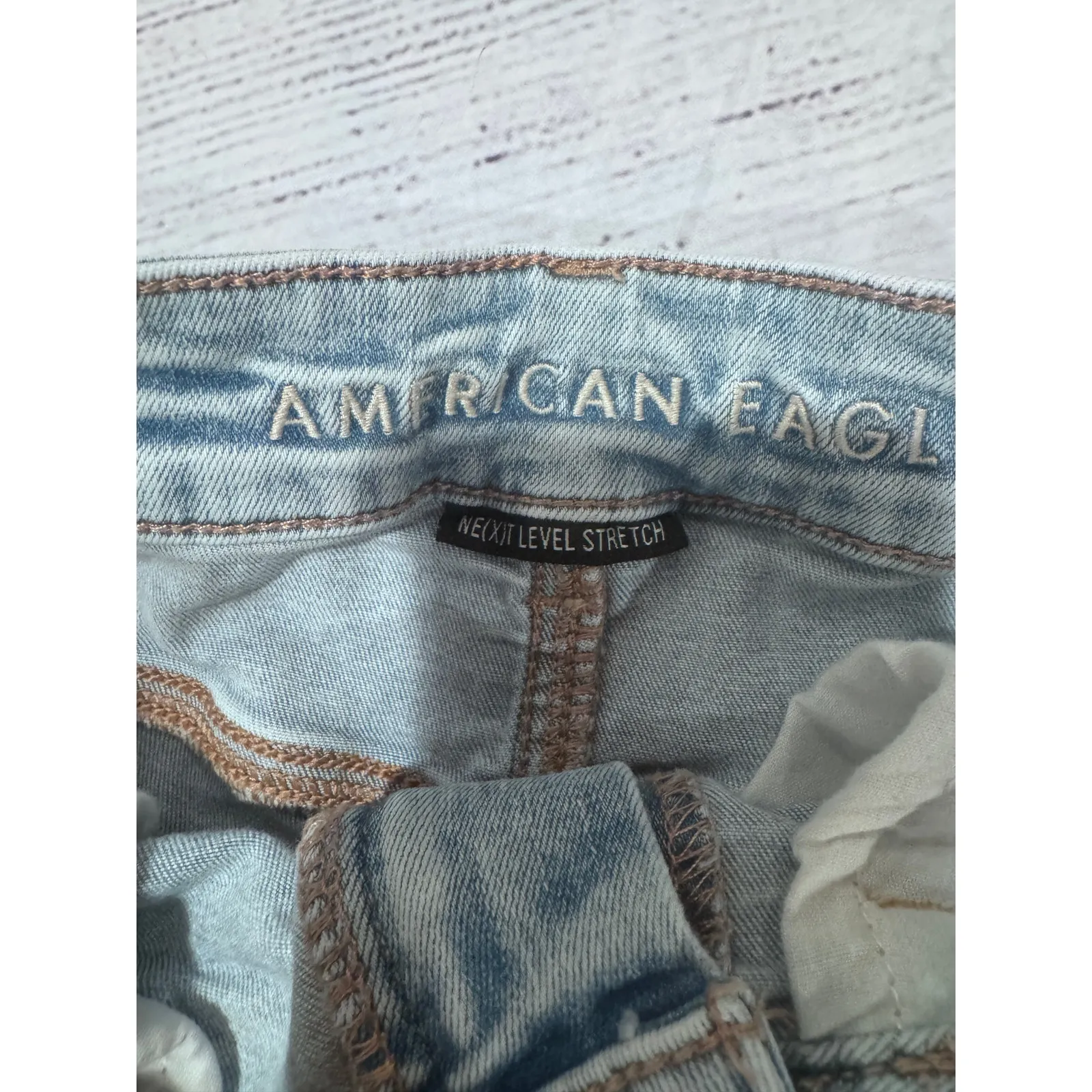 American Eagle Next Level Stretch Jean Shorts Blue Size 2 - Image 4