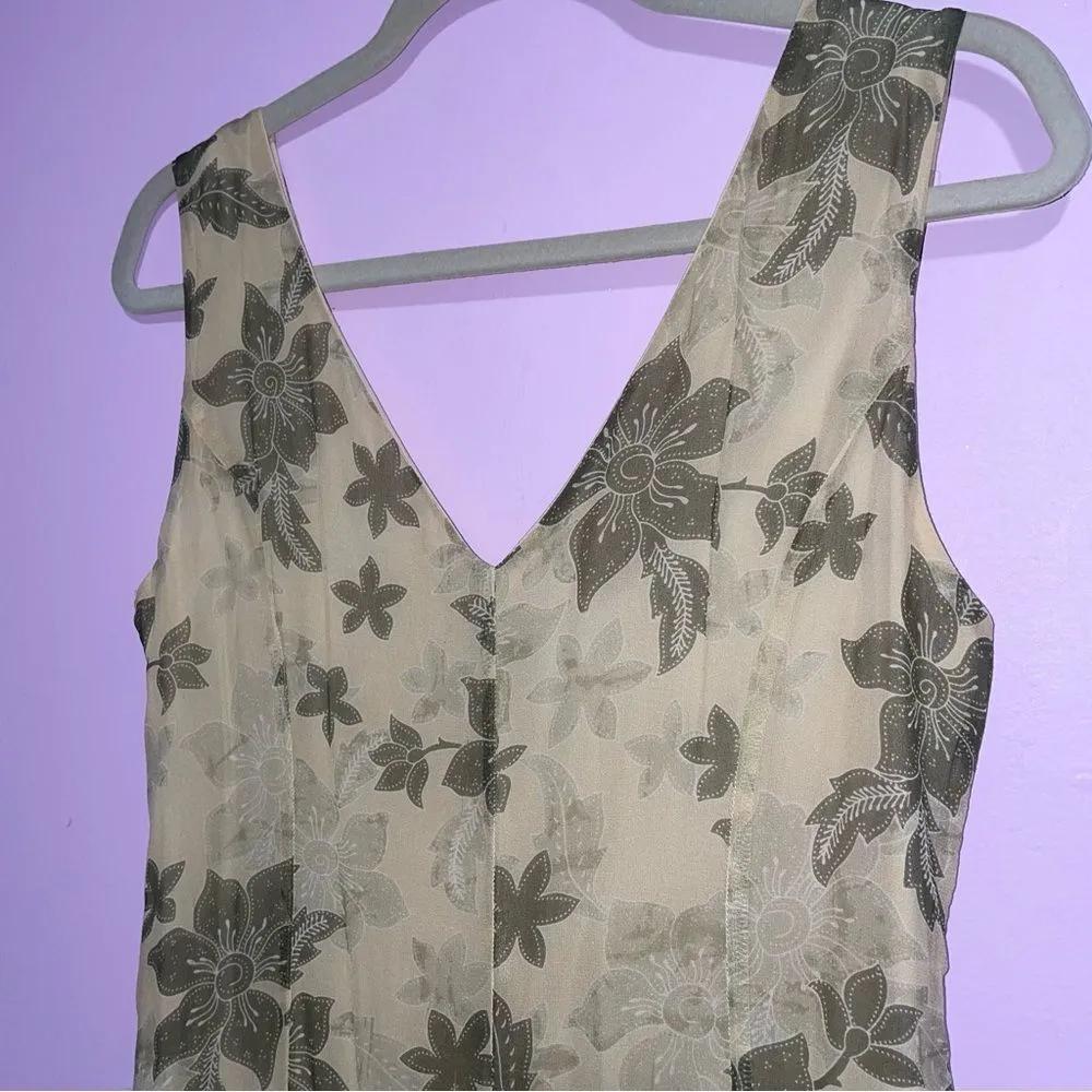 Vintage Jonathan Martin Y2K Silk Midi Dress Women Size 8 Whimsical Floral Fairy - Image 7