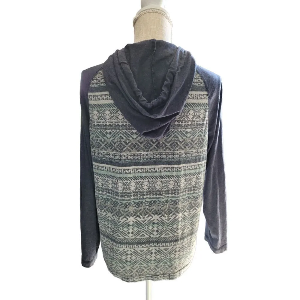 Retrofit Brand Mfg. Hooded long sleeve shirt. Blue - Image 4