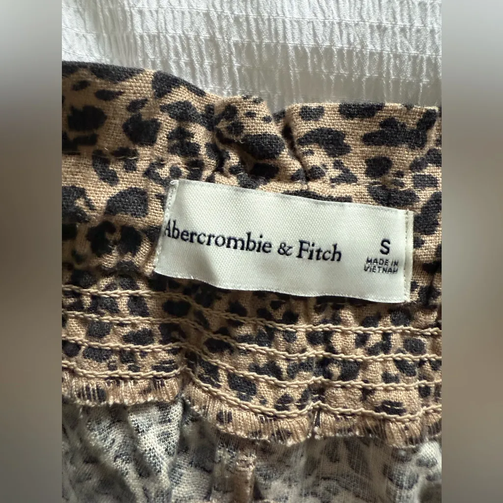 Abercrombie & Fitch High Rise Drawstring Shorts Cheetah Print Leopard Animal S - Image 5