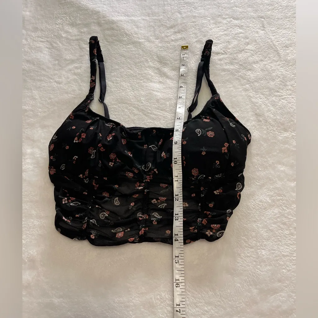 GILLY HICKS Women’s Crop Tank Top Sheer Push Up Paisley Print Sz S EUC - Image 7