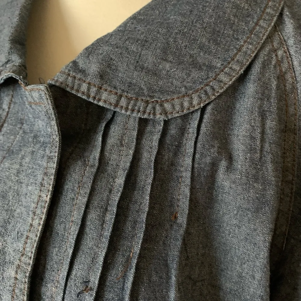 Kim Rogers Chambray Jacket Size XL Denim Blue - Image 6