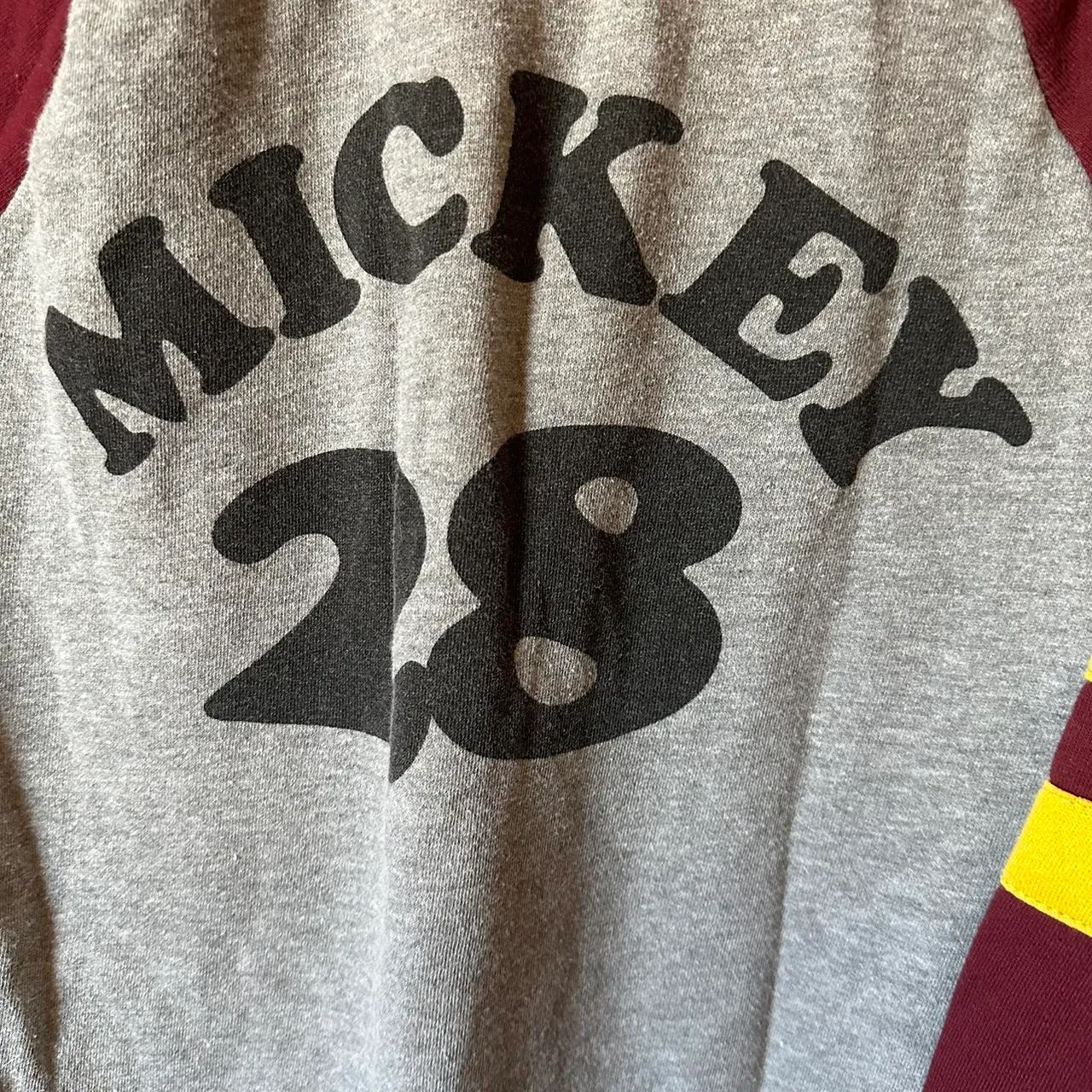 Disney Gray Burgundy Mickey Mouse Long Sleeve Sweatshirt - Image 5