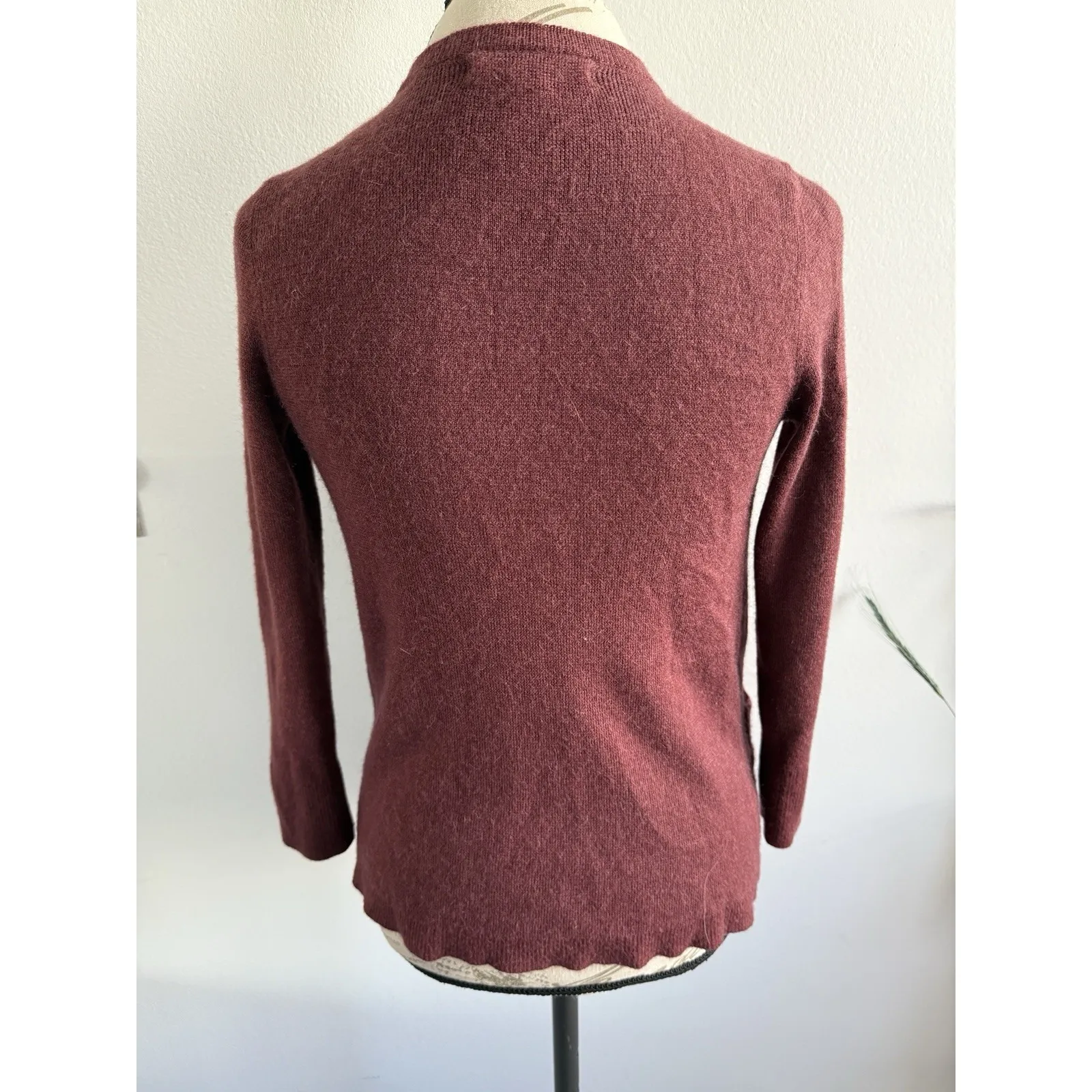 Banana Republic Women's‎ Button Up Knit Sweater Alpaca Blend  Maroon Size XS - Image 4