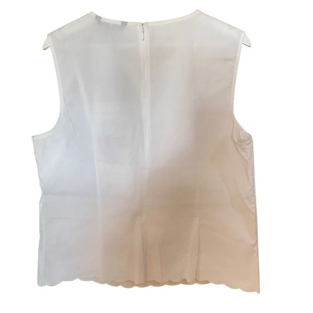 346 Brooks Brothers size 16 tank white ruffled scalloped layers - Image 4