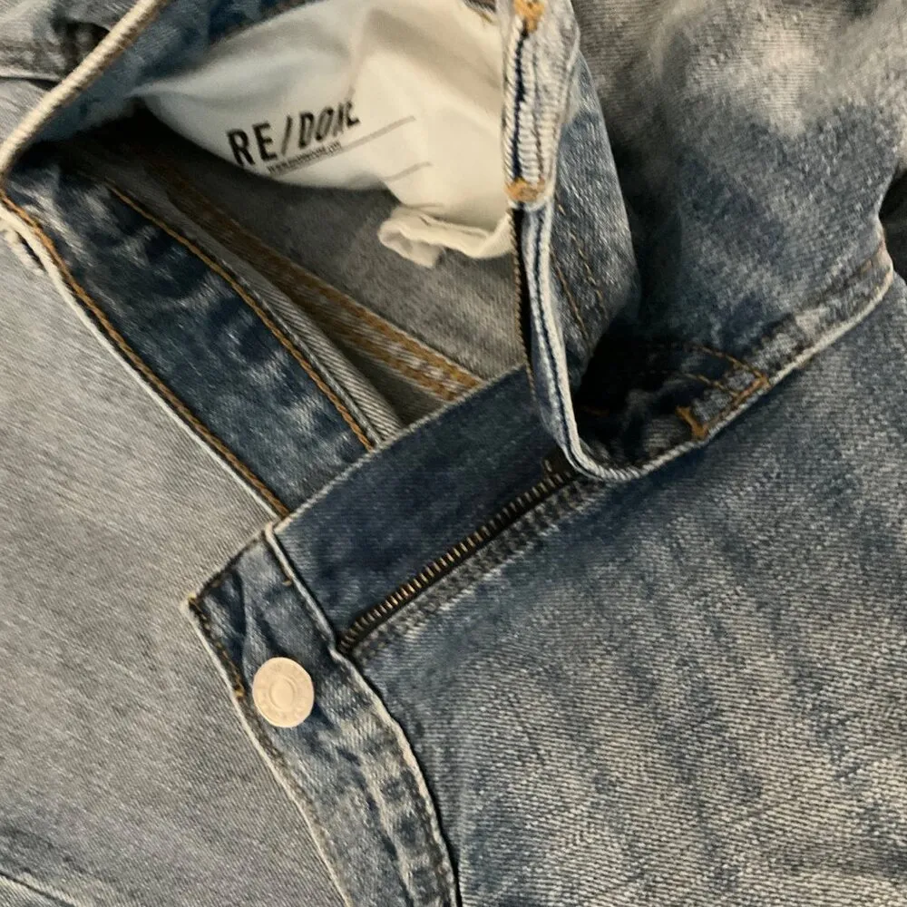 Re/Done Womens Vintage  Wide-Leg Jeans Size 26 bell bottoms lake blue - Image 7