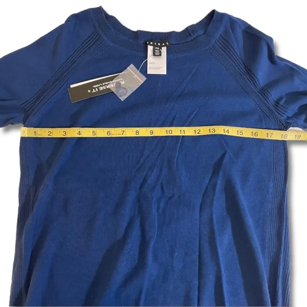 NWT  Marine Navy Blue Reversible Knit Sweater Sweatshirt Top New Cotton - Image 4